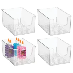 MDesign Open Front Plastic Storage Bin For Cube Furniture, 12" W, 4 Pack - Clear -Storage Basket Shop GUEST 26a34a7c b132 4da8 9a80 dae7078a6bad
