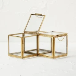 Metal Glass Decorative Box Gold - Opalhouse™ Designed With Jungalow™ -Storage Basket Shop GUEST 274b2735 55c5 4d23 a297 c23e674b78d1