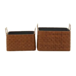 Set Of 2 Leather Magazine Holder - Olivia & May -Storage Basket Shop GUEST 27b29c0f e16b 4eb8 96bc 47e7e1ebc817