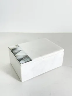 Grey Mother Of Pearl White Marble Decor Box - Anaya -Storage Basket Shop GUEST 2804e872 ddac 4197 af39 f2c69dbe4ae9