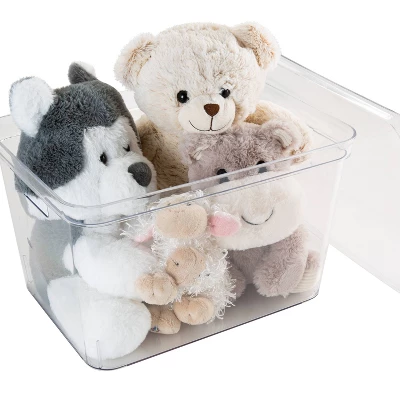 Simplify 14.2" X 10.6" X 8.9" Large Lidded Storage Tote Clear 4 Simplify 14.2" X 10.6" X 8.9" Large Lidded Storage Tote Clear - Image 2