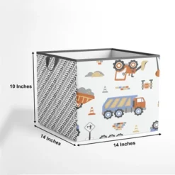 Bacati - Construction Multicolor Boys Cotton Storage Box Large -Storage Basket Shop GUEST 29cfea62 c86d 4a7e 8193 705f8665e075