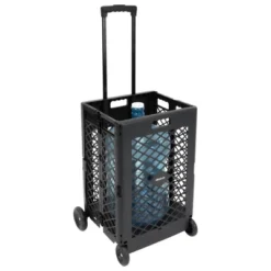 Mount-It! Heavy-Lifting Rolling Mesh Utility Cart | 55 Lbs. Weight Capacity | Black | Perfect For Use At Home, Office, Business, Travel & Shopping -Storage Basket Shop GUEST 2a1a3767 131a 4915 b0ac f9c4382467bf