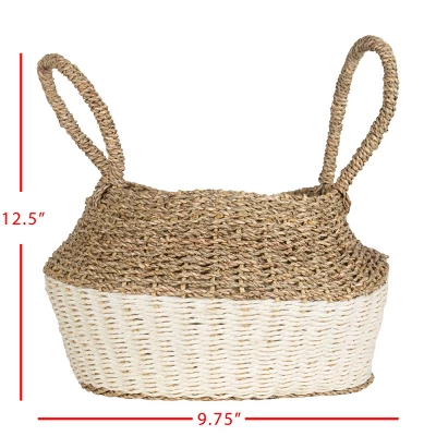 White Rope & Seagrass Belly Basket - Foreside Home & Garden 8 White Rope & Seagrass Belly Basket - Foreside Home & Garden - Image 6