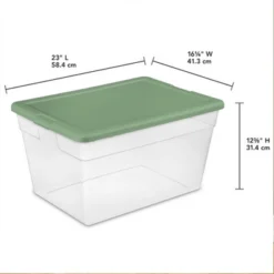 Sterilite Stackable 56 Quart Storage Tote Organizing Home And Office Containers With Secure Latching Lid And Built In Handles, (24 Pack) -Storage Basket Shop GUEST 2beaa771 4475 4d2b 93f7 b930a6c6c347 2