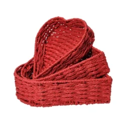 Household Essentials Set Of 3 Nesting Heart Baskets Paper Rope Red -Storage Basket Shop GUEST 2cab0f81 c6b1 433b 88f5 d54e93a9ad5f