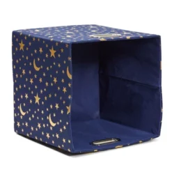 Okuna Outpost 4 Pack Fabric Storage Cube Bins, Cube Organizer, Blue With Gold Moons And Stars (11 X 11 In) -Storage Basket Shop GUEST 2d4b70b3 3a36 4313 b3d6 3d551b65c926