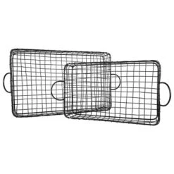 Set Of 2 Rectangle Trays Black Metal - Foreside Home & Garden -Storage Basket Shop GUEST 2dfce07c cdd6 4ed0 97ca 3b16cbba0565
