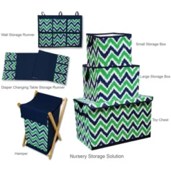 Bacati - Mix N Match Navy/Green Storage Caddy -Storage Basket Shop GUEST 2e73ce8c a2db 488b 9abb 9ee10c4bcc22
