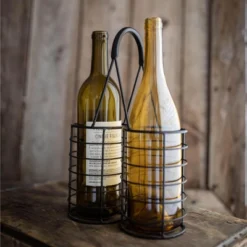 Black Metal Wine Bottle Caddy - Foreside Home & Garden -Storage Basket Shop GUEST 2e7ef1a5 a082 4bdf adc3 65ef12ad0ad7