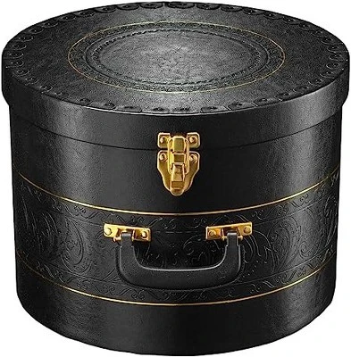 Creative Scents Round Hat Box Container With Gold Locking Lid And Sturdy Handle 10 Creative Scents Round Hat Box Container With Gold Locking Lid And Sturdy Handle - Image 8