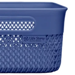 Life Story Lightweight Heavy Duty Storage Woven Trendy Basket 10 Quarts W/ Built-In Handles Blue (6 Pack) -Storage Basket Shop GUEST 31e57627 fc7f 45b5 a014 d53e9013a3a3