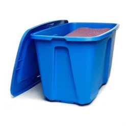 Homz 32 Gallon Large Standard Stackable Plastic Storage Container Bin With Secure Snap Lid For Home Organization, Blue, (2 Pack) -Storage Basket Shop GUEST 3292ce14 c3e2 467c 99e5 caad0241421c