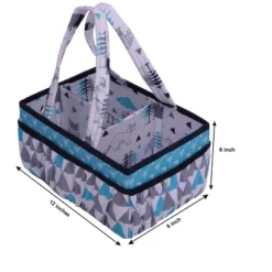 Bacati - Woodlands Aqua/Navy/Gray Boys Cotton Nursery Storage Caddy -Storage Basket Shop GUEST 33b87f0f 0a6a 427f a4fc f32cdd7295c5