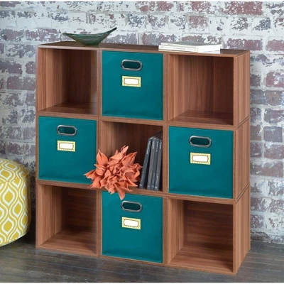 Niche Cubo 4pk Foldable Fabric Storage Bin With Label Holder Teal 7 Niche Cubo 4pk Foldable Fabric Storage Bin With Label Holder Teal - Image 5