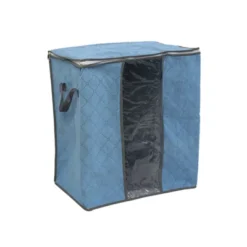 Unique Bargains Family Quilt Clothes Dustproof Zippered Non Woven Fabric Decorative Storage Bins 17.3"x11.8"x18.5" Pale Blue 1 Pc -Storage Basket Shop GUEST 34fa5072 8b1a 4b1e b1be 28931810bf36