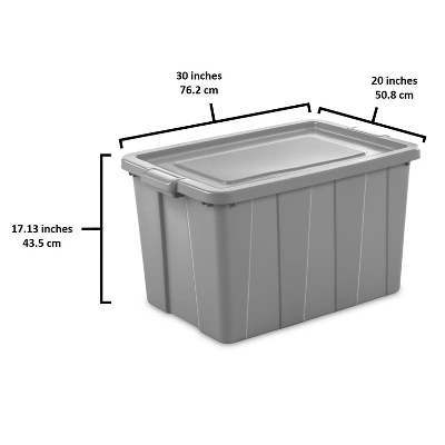 Sterilite Tuff1 30 Gallon Plastic Storage Tote Container Bin W/ Lid (4 Pack) 4 Sterilite Tuff1 30 Gallon Plastic Storage Tote Container Bin W/ Lid (4 Pack) - Image 2