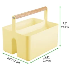 MDesign Plastic Portable Nursery Storage Caddy Tote With Wood Handle 14 MDesign Plastic Portable Nursery Storage Caddy Tote With Wood Handle -Storage Basket Shop GUEST 357155c5 2e4b 4e24 bae6 6a0aa61f7a00