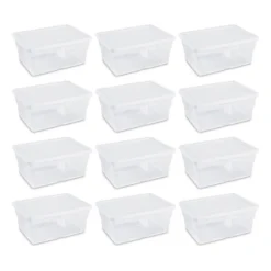 Sterilite 16 Qt Clear Plastic Secure Latching Storage Containers, 12 Pack & 6 Quart Lidded Storage Tote For Home And Office Organization, 24 Pack 9 Sterilite 16 Qt Clear Plastic Secure Latching Storage Containers, 12 Pack & 6 Quart Lidded Storage Tote For Home And Office Organization, 24 Pack -Storage Basket Shop GUEST 36321c09 0f71 477d 8bf9 f9eb8f36ed93