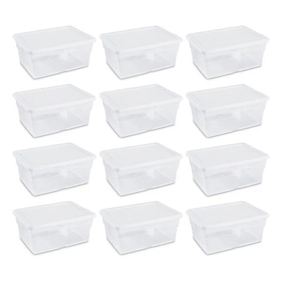 Sterilite 16 Qt Clear Plastic Secure Latching Storage Containers, 12 Pack & 6 Quart Lidded Storage Tote For Home And Office Organization, 24 Pack 5 Sterilite 16 Qt Clear Plastic Secure Latching Storage Containers, 12 Pack & 6 Quart Lidded Storage Tote For Home And Office Organization, 24 Pack - Image 3