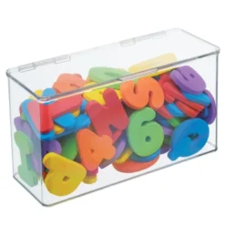 MDesign Plastic Stackable Toy/Game Storage Bin Box - Hinged Lid - 4 Pack -Storage Basket Shop GUEST 367aeef3 2c92 42f3 8dd9 a5e1498c3f67