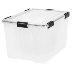 IRIS WeatherPro Plastic Storage Bin Clear With Lid -Storage Basket Shop GUEST 36cb7324 59f0 4748 861d f933f4d57a0b