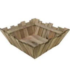 Napa Home & Garden Set Of 2 Square Rustic Wooden Baskets With Rectangular Pickets 16" - Brown -Storage Basket Shop GUEST 372c6380 28a1 40df b785 e3538db279b4