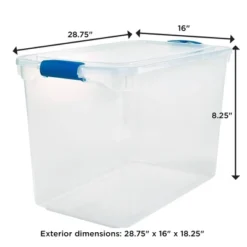Homz 112 Quart Multipurpose Stackable Storage Container Tote Bins With Secure Latching Lids For Home And Office Organization, Clear (2 Pack) -Storage Basket Shop GUEST 37a9470c 990a 404c 8b22 3f3bc581ed3e