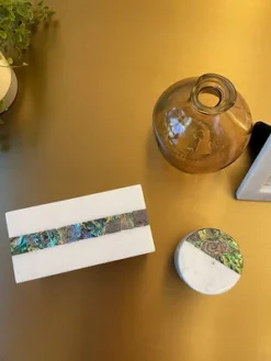 Rainbow Mother Of Pearl White Marble Center Stripe Box - Anaya -Storage Basket Shop GUEST 37ccb317 3c61 41c2 a082 4ef7354f2eed