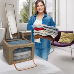 Sorbus Stackable & Foldable Clothes Organizer Storage Bins With Metal Frame -Storage Basket Shop GUEST 38d084ce af99 4e83 bd67 50cd732719db