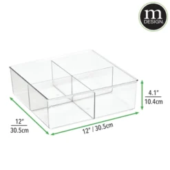 MDesign Plastic Divided Closet Storage Bin - Clear -Storage Basket Shop GUEST 3916e029 1c2f 4350 bbdc f92bc67c7b58