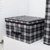 Home Basics Plaid Non-Woven Jumbo Storage Box With Label Window, Black 1 Home Basics Plaid Non-Woven Jumbo Storage Box With Label Window, Black -Storage Basket Shop GUEST 39248dde 0b1c 4027 936f dbbba5422dab