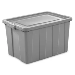 Sterilite Tuff1 30 Gallon Plastic Storage Tote Container Bin W/ Lid (4 Pack)