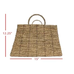 Natural Woven Natural Seagrass & Metal Basket - Foreside Home & Garden -Storage Basket Shop GUEST 3b44f3d6 7e1d 4b7a 9c25 70227c750f3a