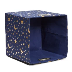 Okuna Outpost 4 Pack Fabric Storage Cube Bins, Cube Organizer, Blue With Gold Moons And Stars (11 X 11 In) -Storage Basket Shop GUEST 3b510678 ece8 4edf 8d5e 3fc5100cf903
