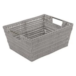 Simplify 3pc Rattan Tote Set With Sterling Silver Handles Gray -Storage Basket Shop GUEST 3ba2d20c 55cc 4c1a bb85 2acc140d5b32