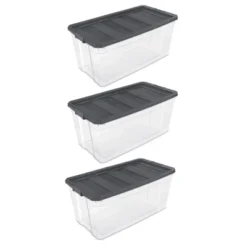 Sterilite Storage System Solution With 200 Quart Clear Stackable Storage Box Organization Containers With Grey Latching Lid -Storage Basket Shop GUEST 3bfbfa31 8c1b 4700 a145 fba882337a20