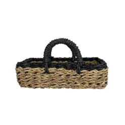Black Trim Woven Seagrass & Rope Tray By Foreside Home & Garden -Storage Basket Shop GUEST 3d40cf6f 1512 49d6 a473 6c1e325093a6
