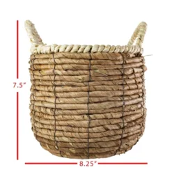 Wrapped Rim Basket Banana Leaf, Corn Husk & Metal - Foreside Home & Garden -Storage Basket Shop GUEST 3d4c27f5 7011 48c8 81b7 cd493cfda4a9