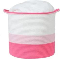 Midlee Pink Toys Cotton Rope Basket- 3 Tone- Nursery Dog Kids Baby Woven Storage Bin Organizer -Storage Basket Shop GUEST 3e06a43d c31d 401d 9392 84f4169a1c81