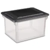 Sterilite 18689004 Versatile Clear Home Organizing Storage File Container Box With Black Secure Seal Lid For Letters And Legal Sized Folders (8 Pack) -Storage Basket Shop GUEST 3e08df1d 472c 4c90 bb20 5e92f949c622