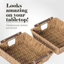 American Atelier Water Hyacinth Wicker Basket With Handles Square Woven Wicker Storage Baskets, Built-in Carry Handles Laundry Storage Or Pantry Bin -Storage Basket Shop GUEST 3ef4ca7d 5e59 42c4 b6ac 6318db71f696