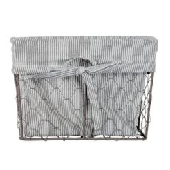Design Imports Set Of 3 S Rustic Bronze Chicken Wire Ticking Stripe Liner Baskets Black/White -Storage Basket Shop GUEST 3ff6c103 6d8a 40cc 91fe 40d7ba2051d2