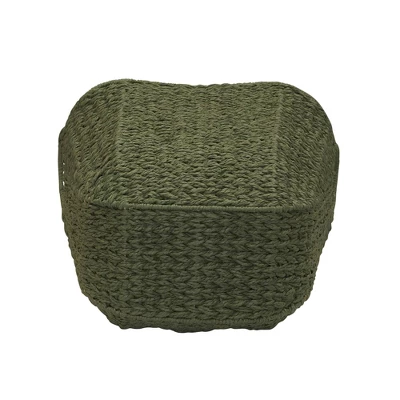 Household Essentials Tall Scoop Basket Paper Rope Olive 5 Household Essentials Tall Scoop Basket Paper Rope Olive - Image 3