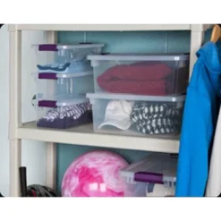 Sterilite 6 Quart Plastic ClearView Multipurpose Stacking Storage Container Tote With Secure Latching Lid For Home And Office Organization -Storage Basket Shop GUEST 410fcffb 2347 4f2c ab75 2f055e536a08