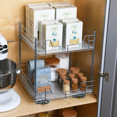 Household Essentials 15" 2-Tier Pantry Organizer Nickel 3 Household Essentials 15" 2-Tier Pantry Organizer Nickel