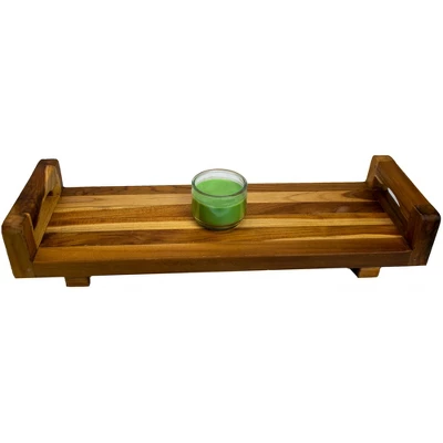 29"x5" Eleganto Teak Wood Bathtub Storage Caddy Natural - EcoDecors 4 29"x5" Eleganto Teak Wood Bathtub Storage Caddy Natural - EcoDecors - Image 2