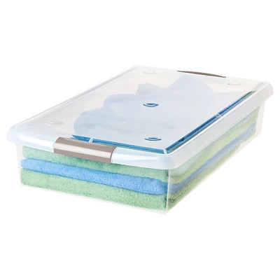 IRIS 40qt Underbed Plastic Storage Container With Lid And Durable Buckles Clear 3 IRIS 40qt Underbed Plastic Storage Container With Lid And Durable Buckles Clear