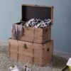 Vintiquewise Wooden Rectangular Lined Rustic Storage Trunk With Latch -Storage Basket Shop GUEST 44cef49d 6024 42e8 b517 7d7a4811313c