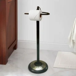 Freestanding Toilet Tissue Holder Bronze - Nu Steel